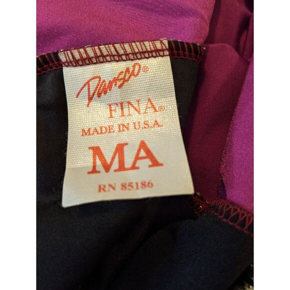 Vintage Dansco Costume Med Adult Dancer Skater Purple Sheer Sparkly One Shoulder - Picture 5 of 5